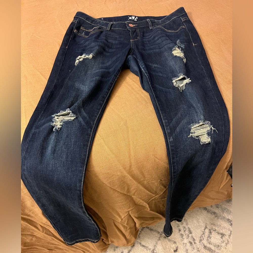 Low rise stretch garage jeggings